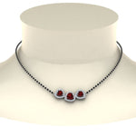Load image into Gallery viewer, Ruby-Heart-3-Stone-Mangalsutra-Necklace