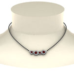 Load image into Gallery viewer, Ruby Heart Halo Diamond Mangalsutra
