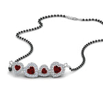 Load image into Gallery viewer, Ruby-Heart-Halo-Diamond-Mangalsutra
