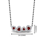 Load image into Gallery viewer, Ruby-Heart-Halo-Diamond-Mangalsutra
