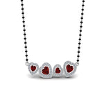 Load image into Gallery viewer, Ruby-Heart-Halo-Diamond-Mangalsutra