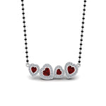 Load image into Gallery viewer, Ruby-Heart-Halo-Diamond-Mangalsutra
