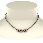 Load image into Gallery viewer, Ruby Heart Halo Diamond Mangalsutra
