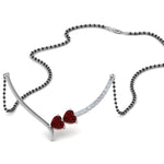 Load image into Gallery viewer, Ruby-Heart-Simple-Diamond-Mangalsutra
