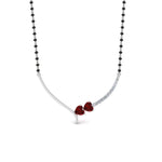 Load image into Gallery viewer, Ruby-Heart-Simple-Diamond-Mangalsutra
