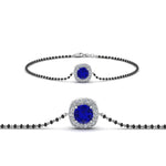 Load image into Gallery viewer, Sapphire Bracelet Mangalsutra With Black Beads
