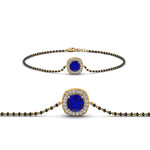 Load image into Gallery viewer, Sapphire Bracelet Mangalsutra With Black Beads