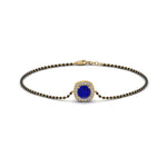 Load image into Gallery viewer, Sapphire Bracelet Mangalsutra With Black Beads
