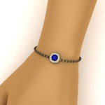 Load image into Gallery viewer, Sapphire Bracelet Mangalsutra With Black Beads
