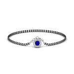 Load image into Gallery viewer, Blue Sapphire Halo Drop Mangalsutra Bracelet
