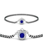 Load image into Gallery viewer, Blue Sapphire Halo Drop Mangalsutra Bracelet
