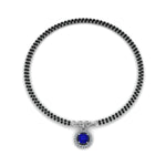 Load image into Gallery viewer, Blue Sapphire Halo Drop Mangalsutra Bracelet