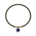 Load image into Gallery viewer, Blue Sapphire Halo Drop Mangalsutra Bracelet
