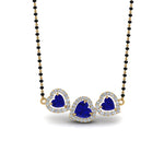 Load image into Gallery viewer, Sapphire-Heart-3-Stone-Mangalsutra-Necklace