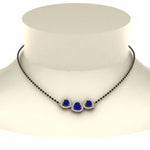 Load image into Gallery viewer, Sapphire-Heart-3-Stone-Mangalsutra-Necklace