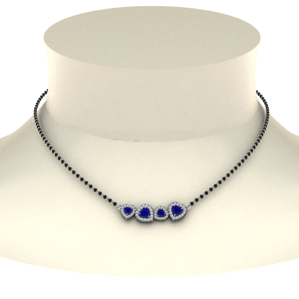 Sapphire Heart Halo Mangalsutra