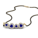Load image into Gallery viewer, Sapphire-Heart-Halo-Diamond-Mangalsutra
