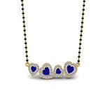 Load image into Gallery viewer, Sapphire-Heart-Halo-Diamond-Mangalsutra