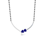 Load image into Gallery viewer, Sapphire-Heart-Simple-Diamond-Mangalsutra
