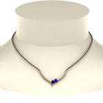 Load image into Gallery viewer, Sapphire-Heart-Simple-Diamond-Mangalsutra