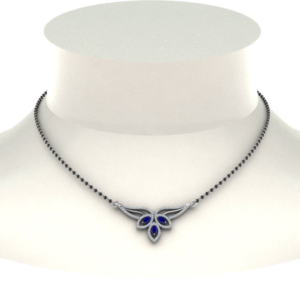 Sapphire-Petal-Mangalsutra-Pendant