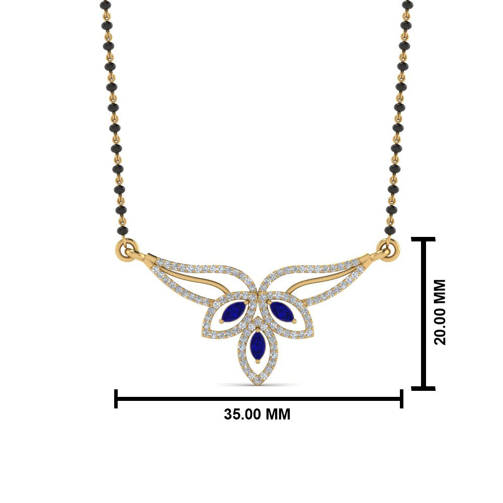 Sapphire-Petal-Mangalsutra-Pendant