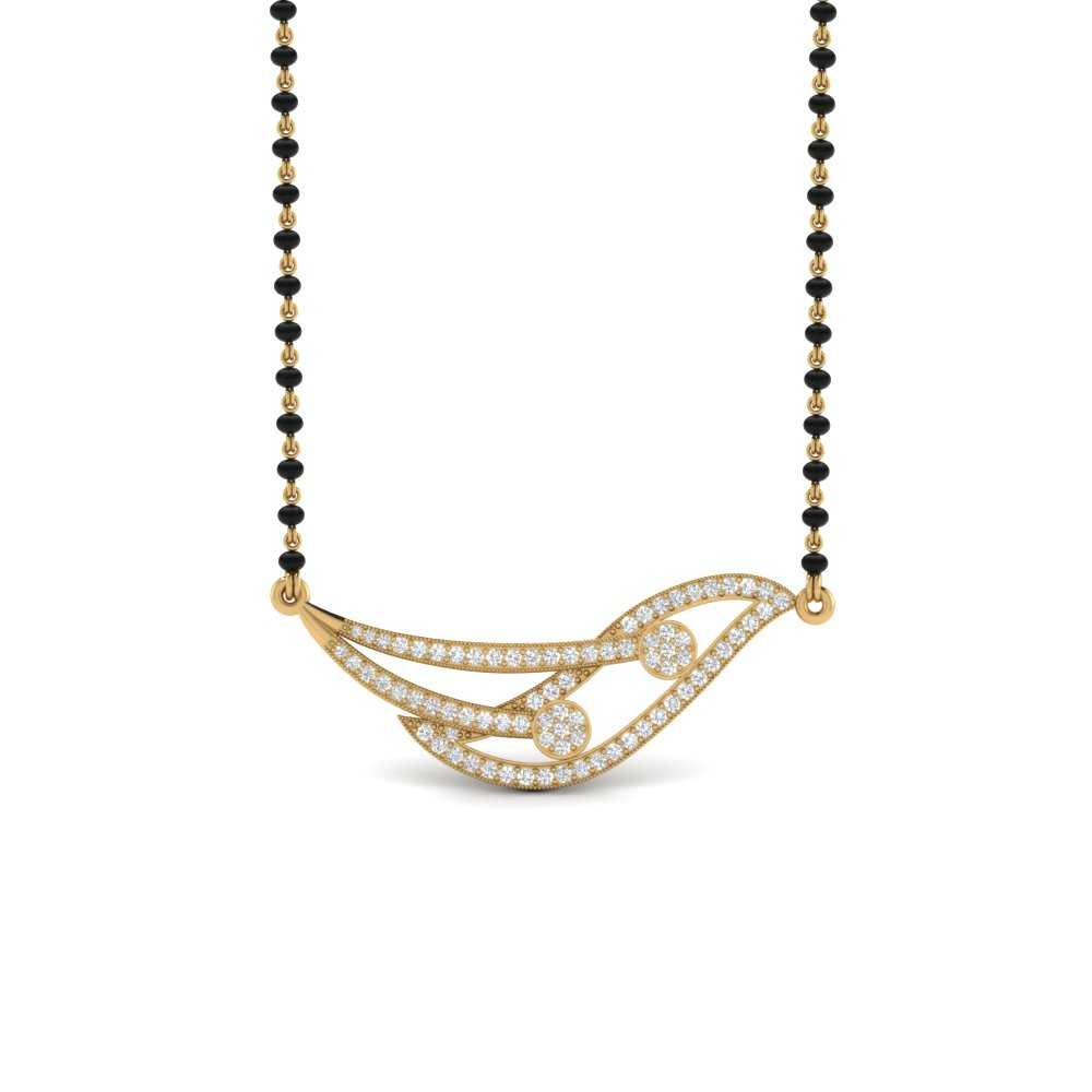Simple-Diamond-Mangalsutra-With-Beads