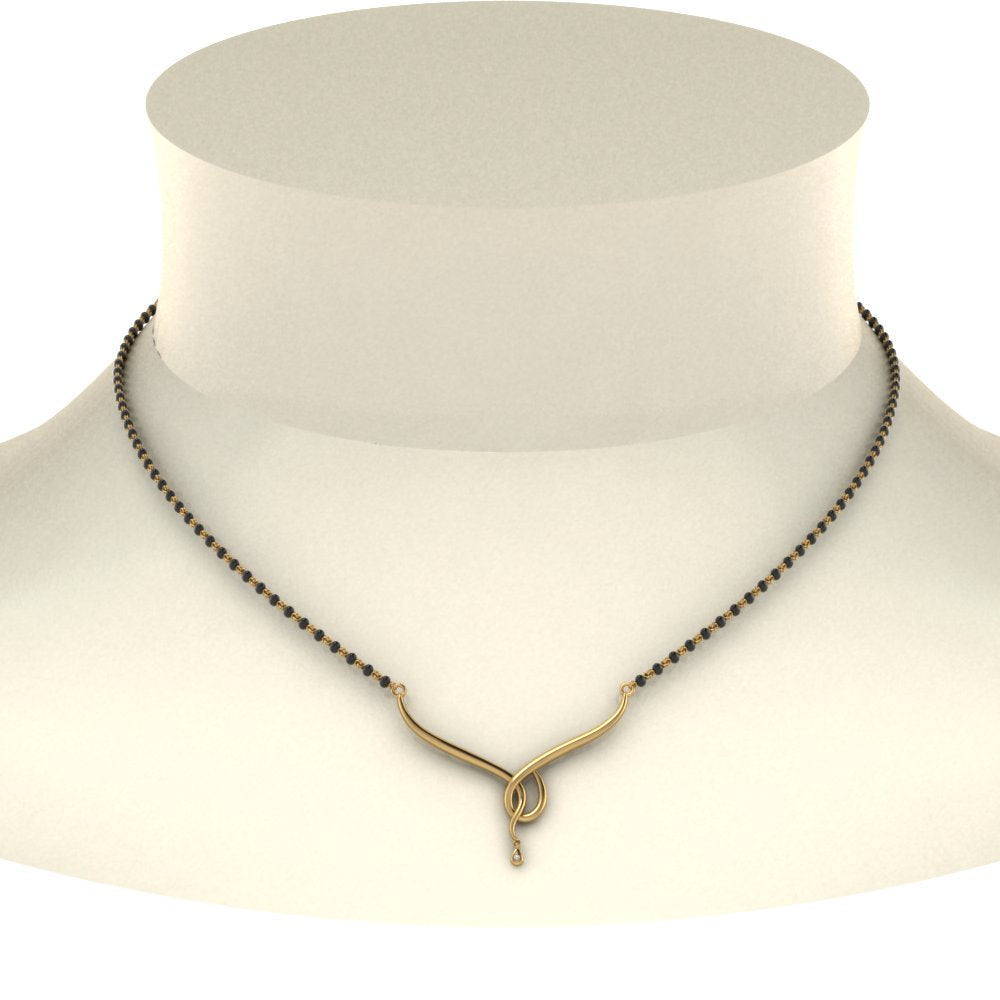 Single Diamond Gold Mangalsutra – Mangalsutraonline