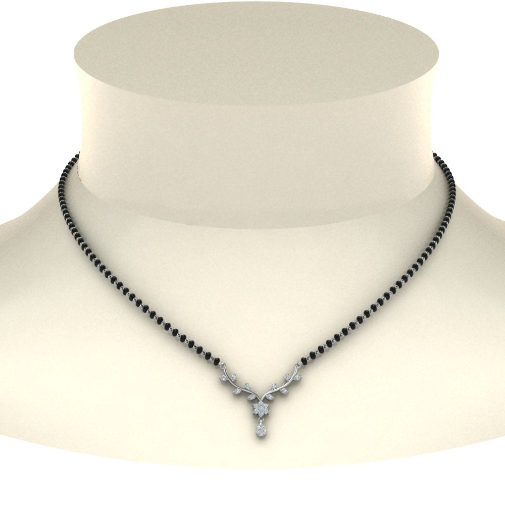 Small-Leaf-Diamond-Mangalsutra-Necklace