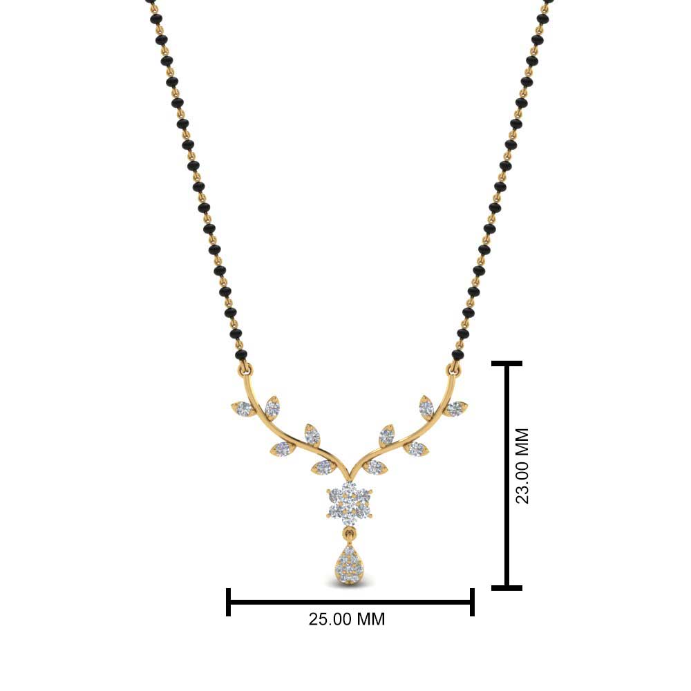 Small-Leaf-Diamond-Mangalsutra-Necklace