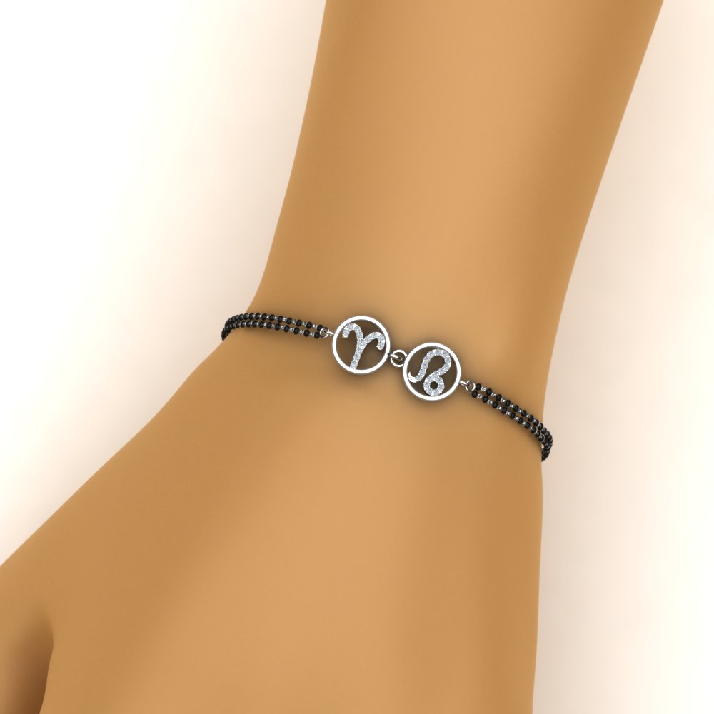 Sonam Diamond Mangalsutra Beads Bracelet