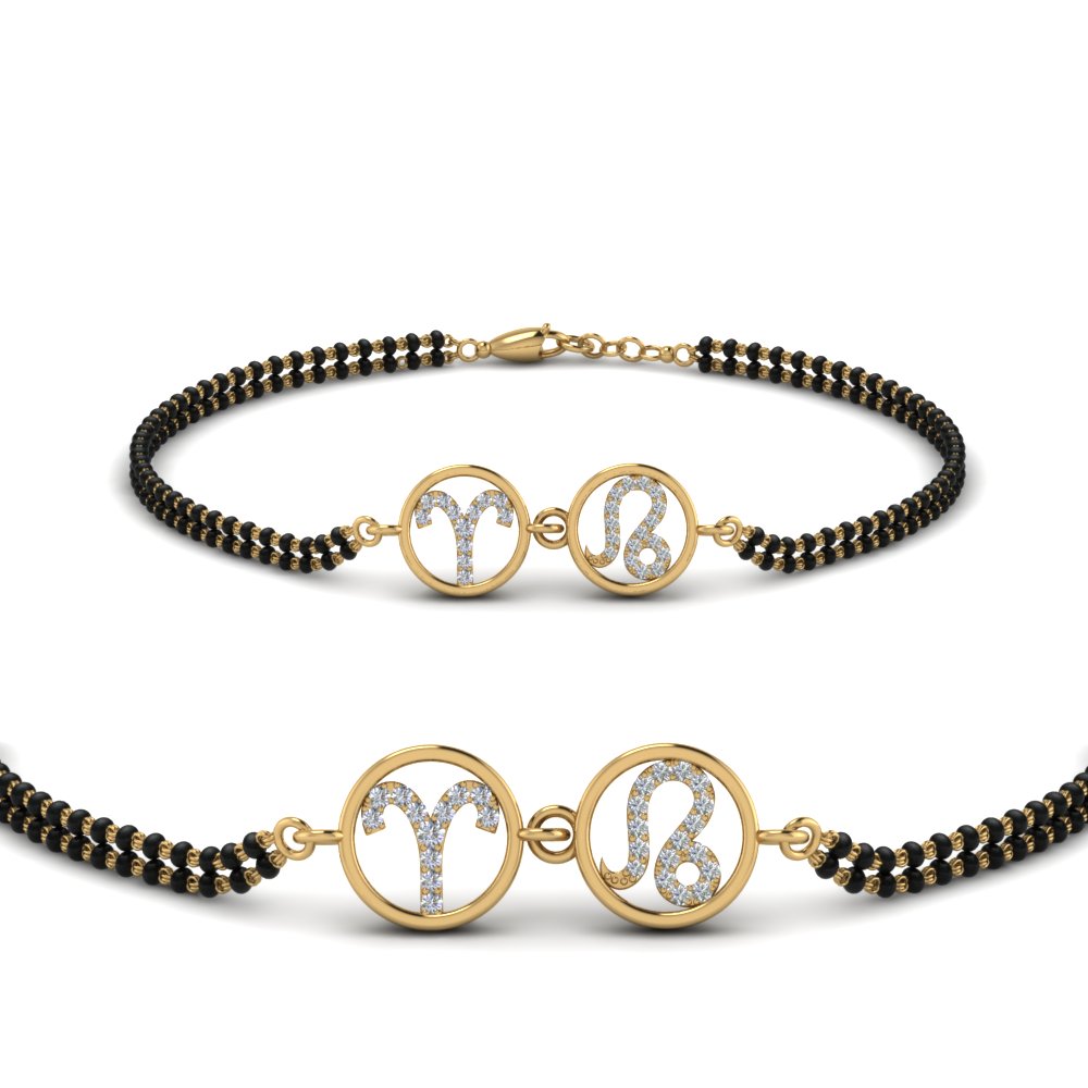 Sonam Diamond Mangalsutra Beads Bracelet