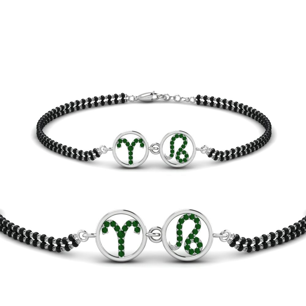 Sonam Mangalsutra Beads Emerald Bracelet