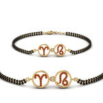 Load image into Gallery viewer, Sonam Mangalsutra Beads Orange Sapphire Bracelet