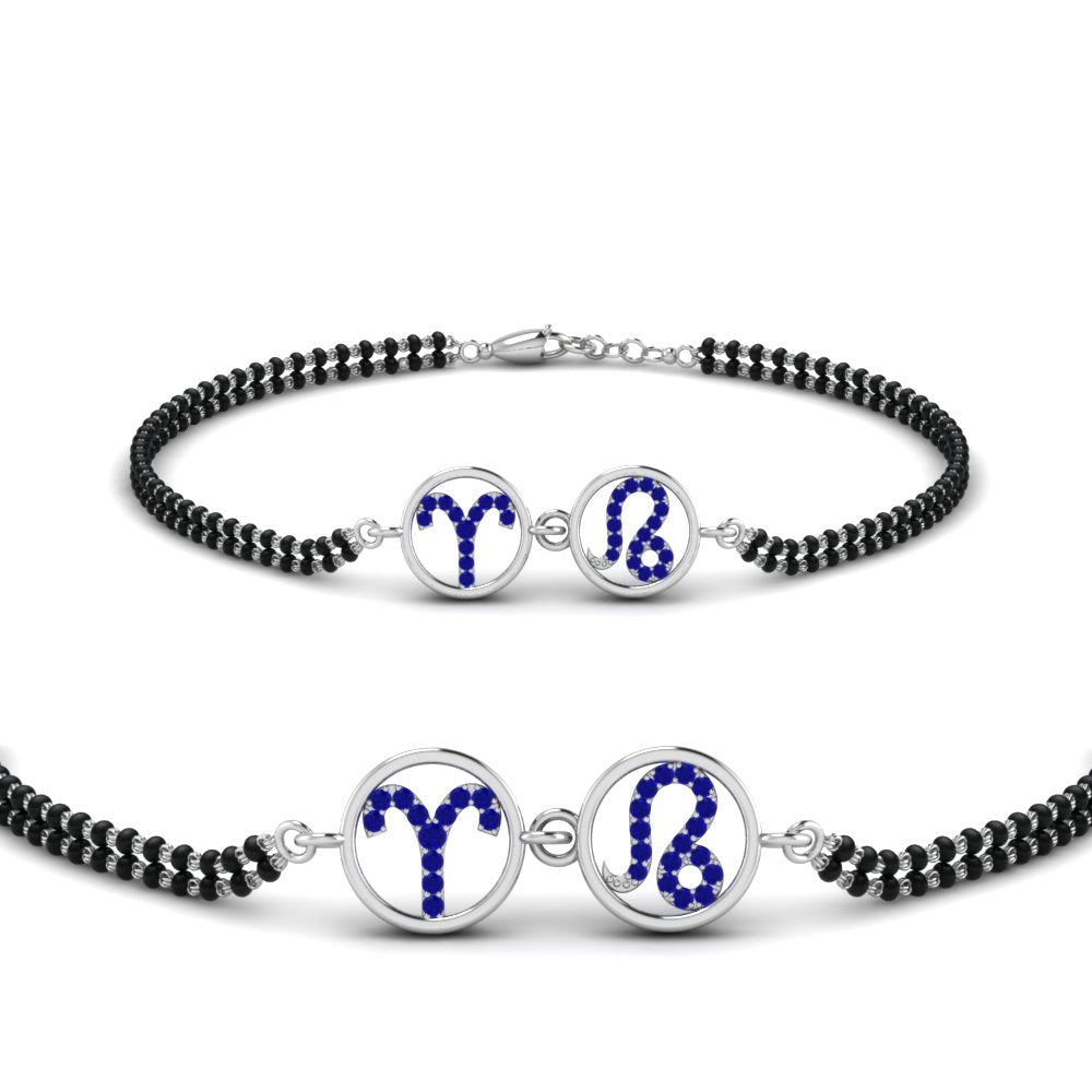Sonam Mangalsutra Beads Blue Sapphire Bracelet