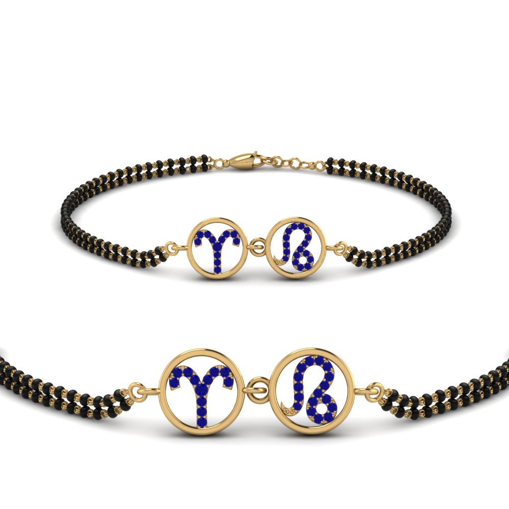 Sonam Mangalsutra Beads Blue Sapphire Bracelet