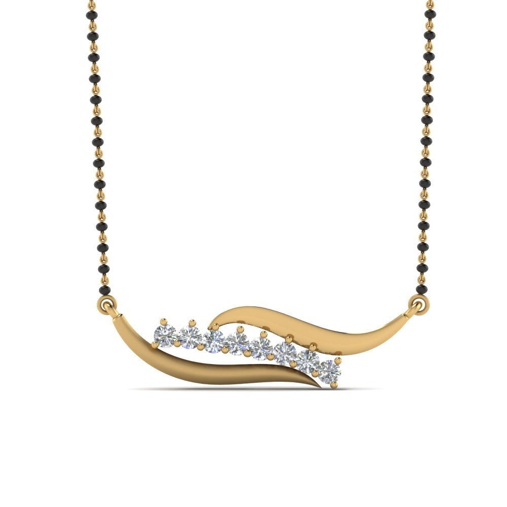 Swirl-Diamond-Necklace-Mangalsutra