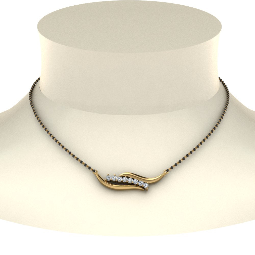 Swirl-Diamond-Necklace-Mangalsutra