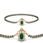 Load image into Gallery viewer, Teardrop Halo Emerald Bracelet Mangalsutra
