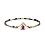 Load image into Gallery viewer, Teardrop Halo Pink Sapphire Bracelet Mangalsutra
