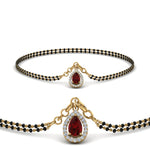 Load image into Gallery viewer, Teardrop Halo Ruby Bracelet Mangalsutra
