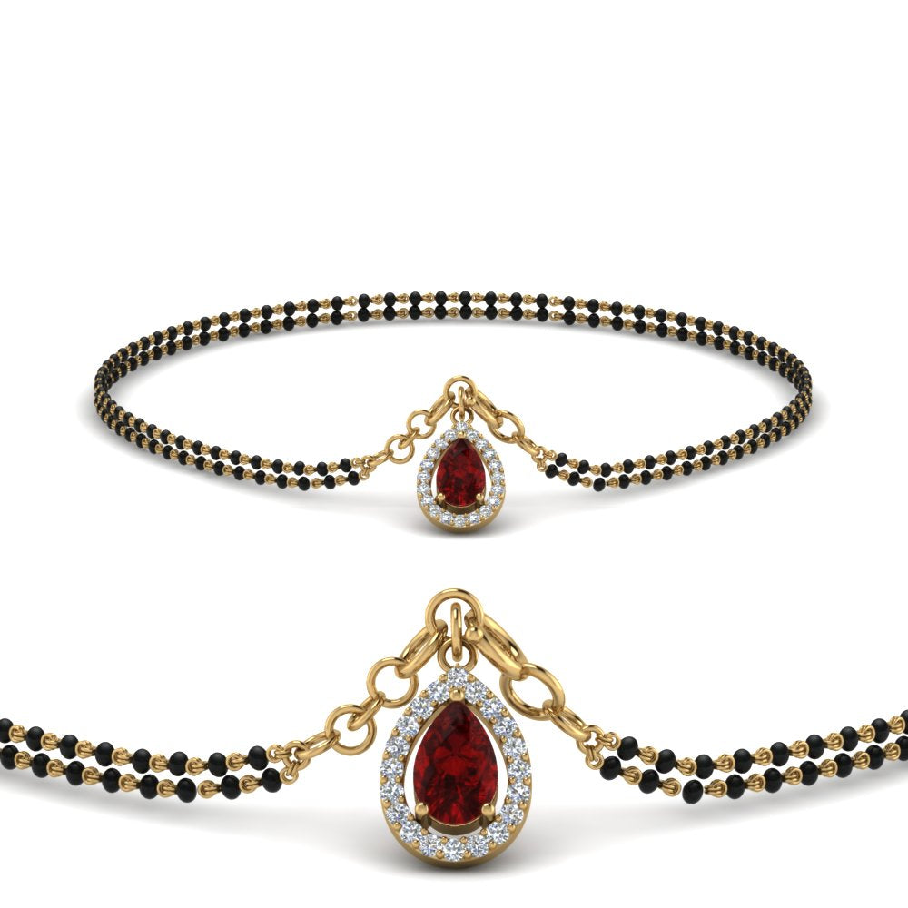 Vintage 1940s Gold Bracelet with Ruby Gems – Current Vintage