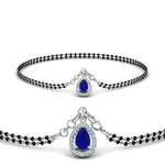 Load image into Gallery viewer, Teardrop Halo Blue Sapphire Bracelet Mangalsutra