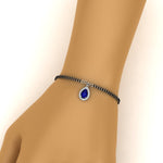 Load image into Gallery viewer, Teardrop Halo Blue Sapphire Bracelet Mangalsutra