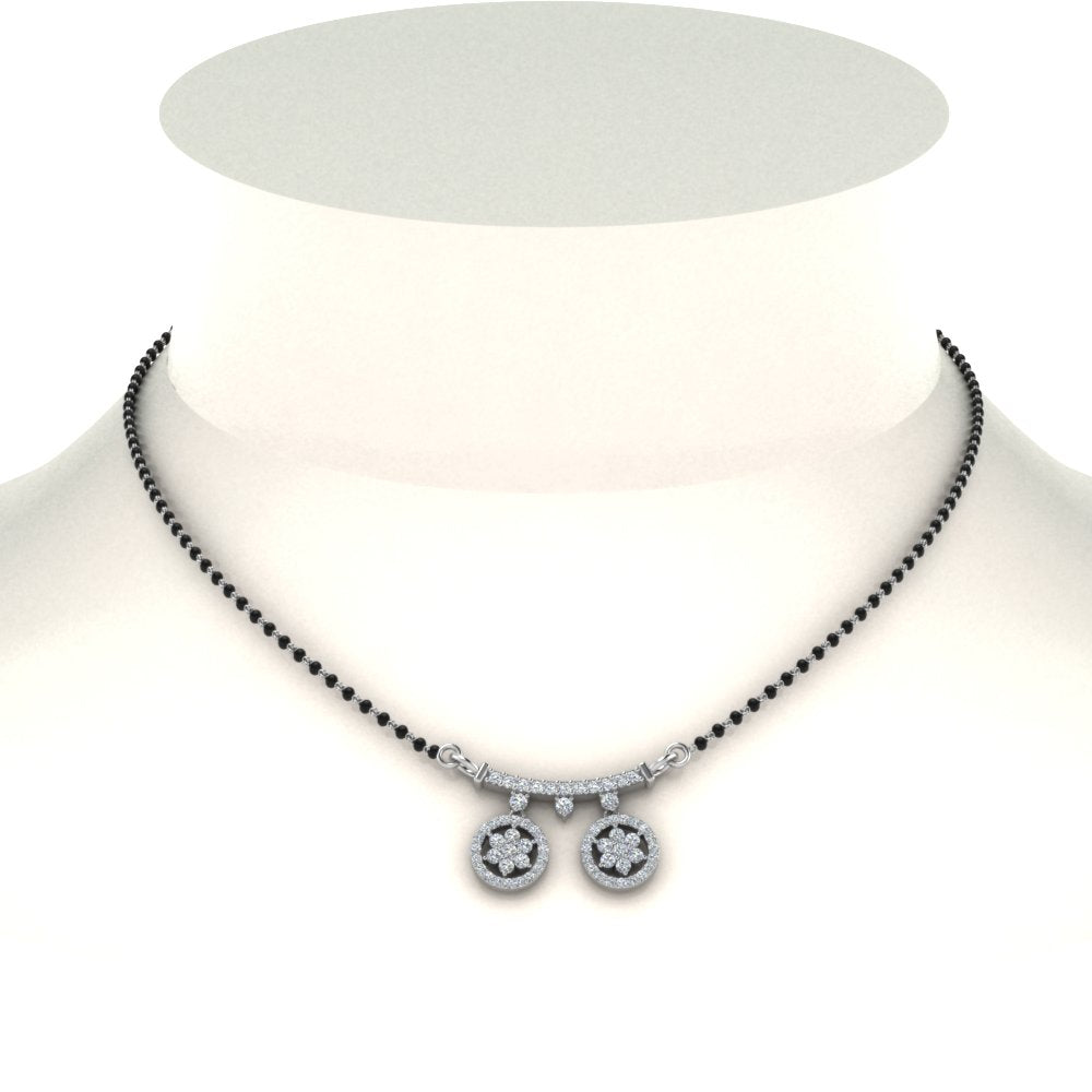 Telugu Diamond Mangalsutra With Beads
