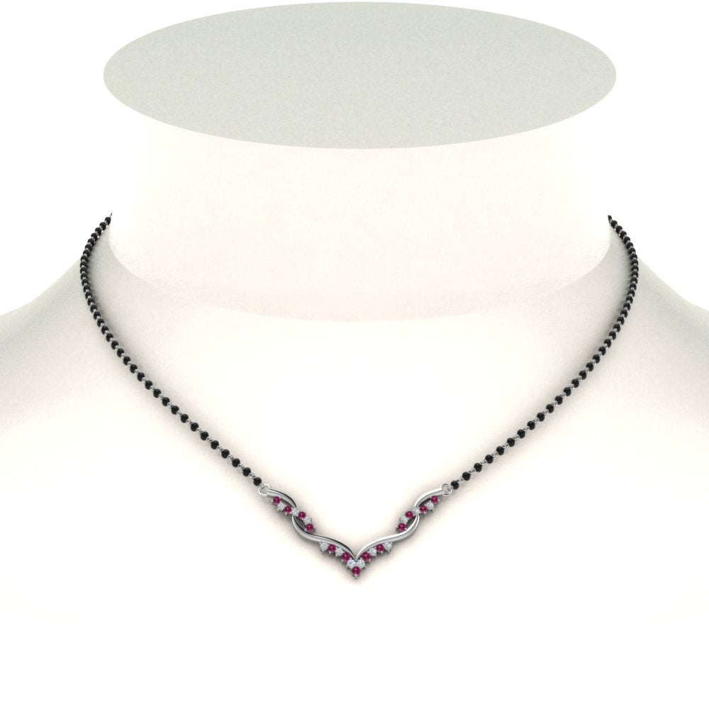 Twisted-Diamond-Necklace-Mangalsutra-With-Pink-Sapphire