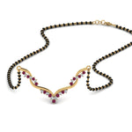 Load image into Gallery viewer, Twisted-Diamond-Necklace-Mangalsutra-With-Pink-Sapphire