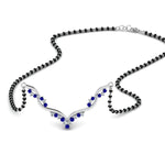 Load image into Gallery viewer, Twisted-Diamond-Necklace-Mangalsutra-With-Sapphire