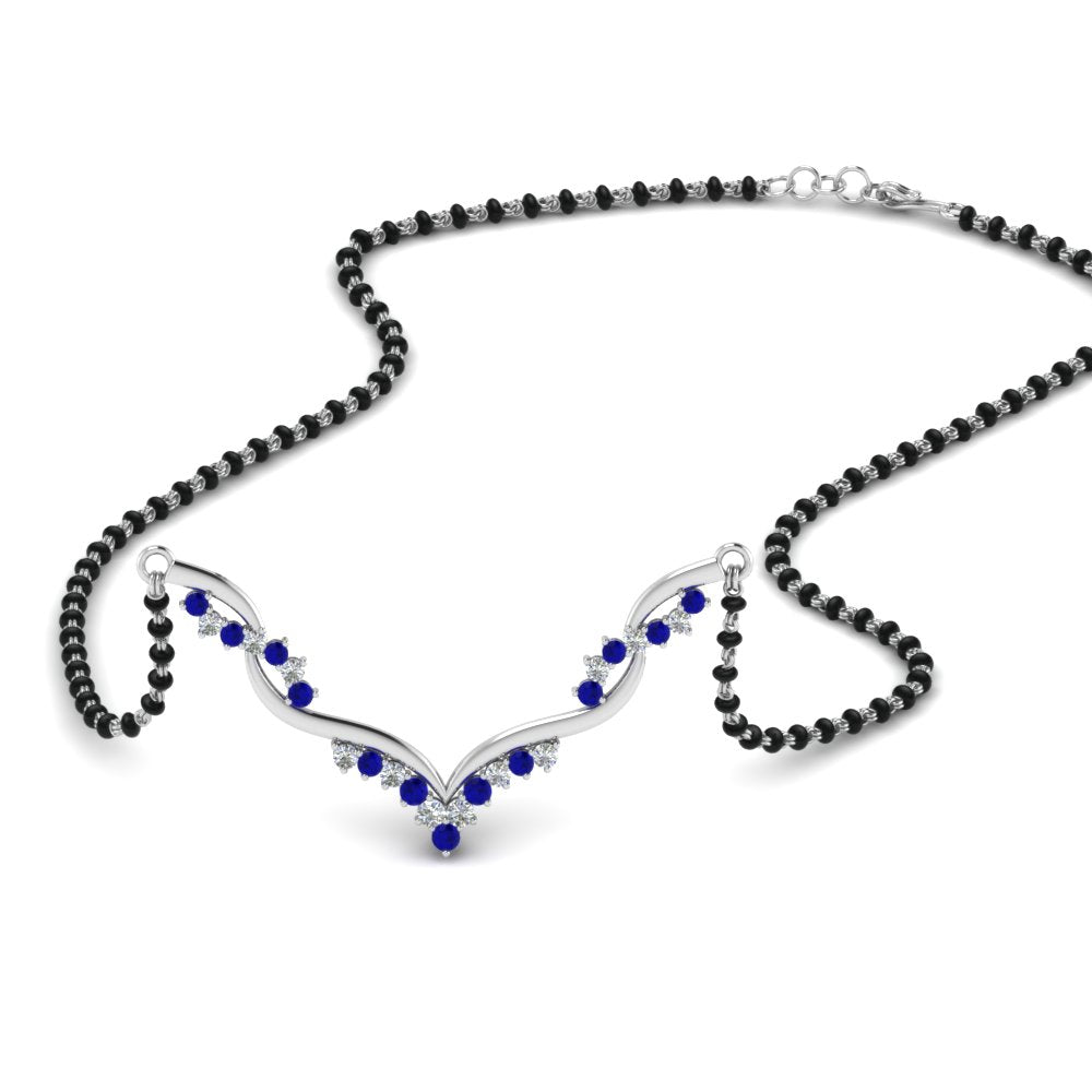 Twisted-Diamond-Necklace-Mangalsutra-With-Sapphire