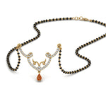 Load image into Gallery viewer, Unique-Diamond-Mangalsutra-Pendant-With-Orange-Sapphire